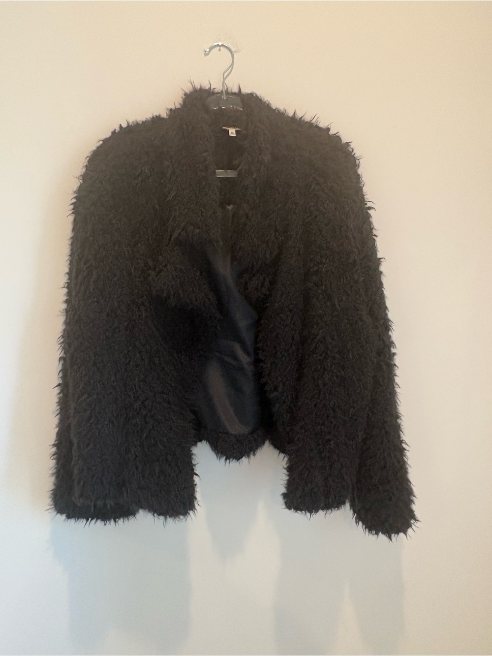 Belle Du Jour Black Faux Fur Teddy Jacket